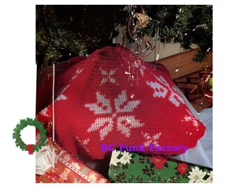 Crochet Pattern Tree Skirt Christmas Decor Snowflake Tree Skirt Crochet Pattern PDF