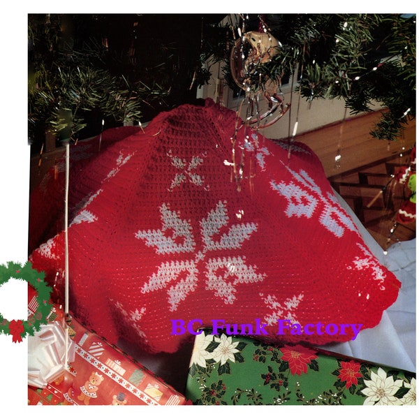 Crochet Pattern Tree Skirt Christmas Decor Snowflake Tree Skirt Crochet Pattern PDF