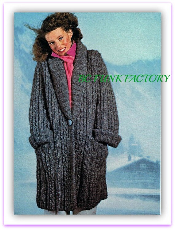 Sweater Coat Knitting Pattern Women's 