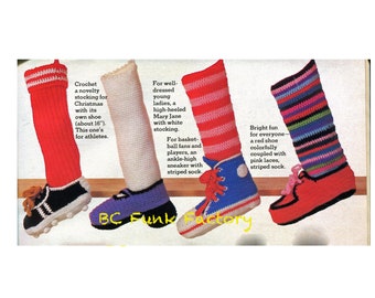 Christmas Crochet Pattern - Novelty Stockings - Running Shoe Crochet - Xmas Stockings - PDF Crochet Pattern