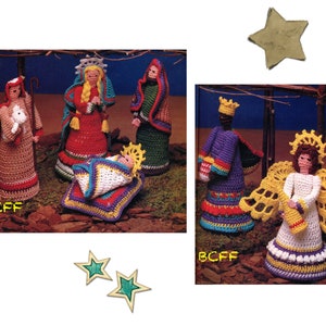 Crochet Pattern Christmas Creche Vintage Mary - Joseph - King - Angel- Shepherd and Baby Nativity Crochet Pattern PDF