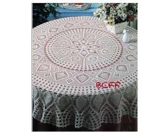 Heirloom Pineapple Tablecloth Pattern Vintage Crochet Pattern Round Table Topper Table Decor Thread Crochet PDF Crochet Pattern
