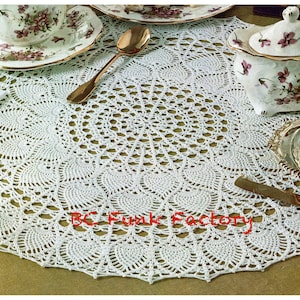 Doily Crochet Pattern - Pineapple Center Doily Crochet - Vintage Thread Crochet Centerpiece PDF Crochet Pattern - DIY Crochet Pattern