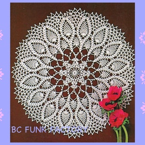Pineapple Doily Crochet Pattern - Vintage Thread Crochet Table Center DIY Crochet - Crochet Pattern PDF