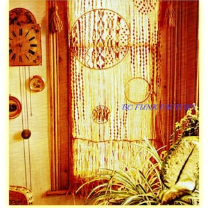 Macrame Curtain Pattern Vintage Macrame Home Decor 1970's PDF Macrame Pattern Instant Download