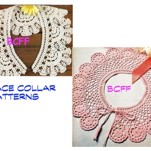 Womens Crochet Pattern - RBG Lace Collar Pattern - Two Patterns - Thread crochet Collar - Crochet Pattern PDF - Printable Download