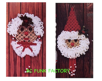 Macramépatroon - Patroon kerstman en mevrouw - vintage pdf-macramépatroon jaren 70