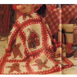 Gingerbread Man Afghan Crochet Pattern Vintage Christmas Decor PDF Crochet Pattern Instant Download