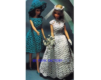 Crochet Pattern Fashion doll Dresses Vintage 11 1/2" Teen Doll PDF Crochet Pattern