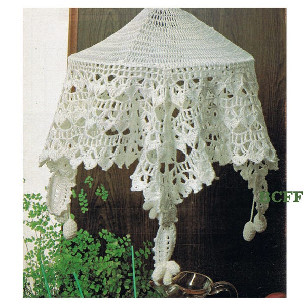 Lamp Shade Crochet Pattern - Open Work Lamp Shade Cover Crochet Home Decor - PDF Crochet Pattern