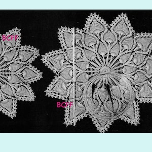 Vintage Ananas Herzstück Deckchen Häkelanleitung - 70&#39;s Home Decor Thread häkeln - PDF Häkelanleitung