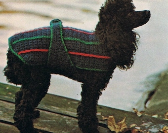 Mönster för virkad hundkappa Vinterhundtröja PDF-mönster Ladda ner PDF direkt på Etsy