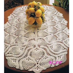 Doily Crochet Pattern - Vintage Crochet Pattern Pineapple Oval Doily -  PDF Crochet Pattern Instant Download