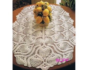 Doily Crochet Pattern - Vintage Crochet Pattern Pineapple Oval Doily -  PDF Crochet Pattern Instant Download