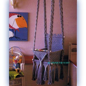 Macrame Baby Swing Pattern Hanging Baby Seat Macrame Home Decor PDF Macrame Pattern Instant Download