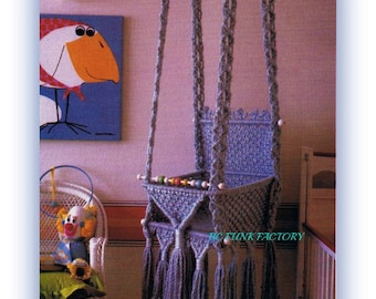 Macrame Baby Swing Pattern Hanging Baby Seat Macrame Home Decor PDF Macrame Pattern Instant Download