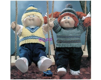 PDF Vêtements de poupée Patron au crochet - Patron au crochet avec écusson chou et bonnet au crochet à télécharger