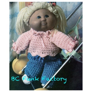 PDF Doll Clothes Crochet Pattern - Cabbage Patch Sweater Plus Pants Crochet Pattern Vintage 80&#39;s Doll Clothes