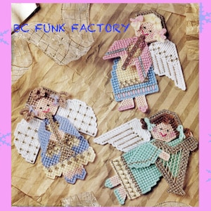 Christmas Plastic Canvas Pattern Angels Xmas Pattern - Vintage PDF Plastic Canvas Pattern - DIY Plastic Canvas - 7 Mesh Pattern