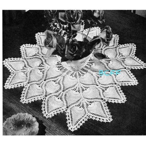 Vintage Square Doily Crochet Pattern - 1940's Pineapple Doily Pattern - PDF Crochet Pattern Instant Download