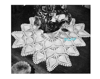 Vintage Square Doily Crochet Pattern - 1940's Pineapple Doily Pattern - PDF Crochet Pattern Instant Download