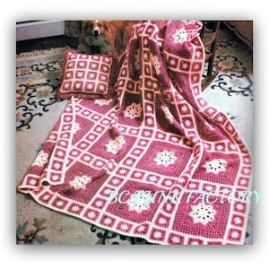 PDF Crochet Pattern Christmas Afghan Snowflake Design -  Home Decor - Throw - Blanket Pattern Digital Crochet Pattern Instant Download