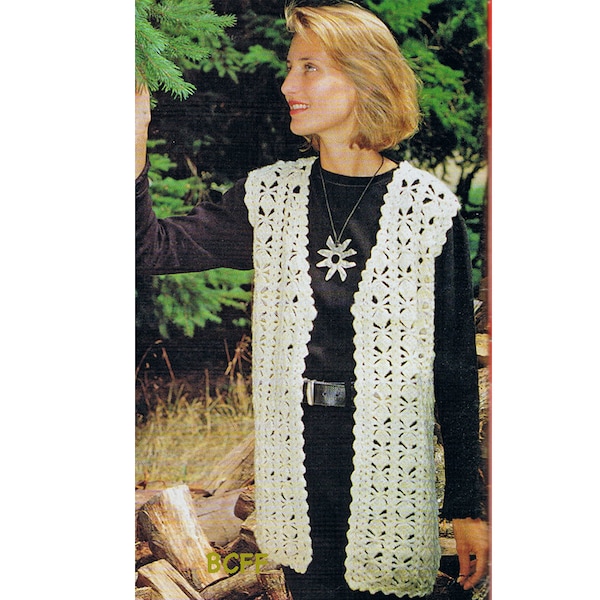 Women's Diamond Vest Crochet Pattern Vintage Vest Jumper PDF Crochet Pattern Digital Crochet Pattern