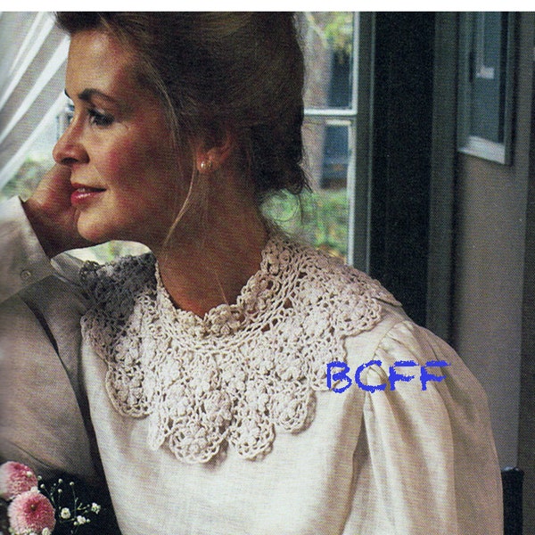 Fil au crochet modèle de col - modèle de col victorien - col romantique - modèle de crochet PDF à téléchargement immédiat