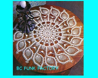 Doily Crochet Pattern - Pineapple Table Center Doily Vintage Thread Crochet PDF Pattern