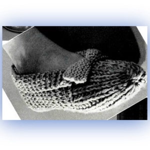 Vintage Knit Slipper PATTERN Women's Slipper Pattern PDF Knitting Pattern Instant Download Almost Free