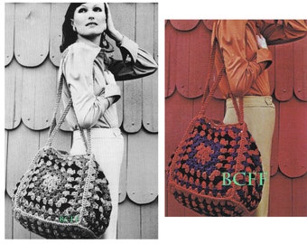 Patrón de bolso de ganchillo - Patrón de bolso de mano de ganchillo - Bolso bohemio - Bolso de playa - Bolso tote - Bolso de mercado - Patrón de bolso de ganchillo en PDF