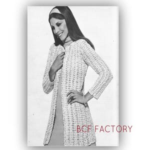Jacket Crochet Pattern Women&#39;s Vintage 1970&#39;s Sweater Coat Pattern Jumper PDF Crochet Pattern DIY Crochet