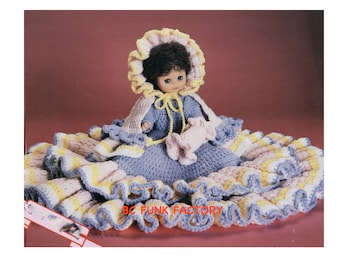 Vintage Crochet Pattern Eva Bed Doll Dress Outfit for 13" 14" Dolls PDF Crochet Pattern  Home Decor Crochet