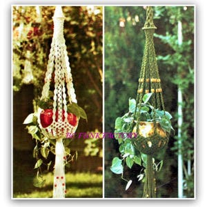 Macrame Plant Hangers Pattern Two Patterns for Home Decor Macrame Hangers Digital Macrame Pattern Instant Download