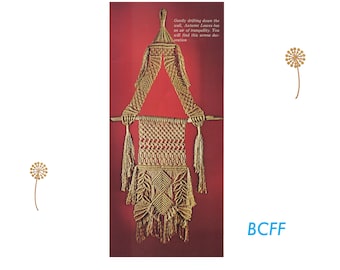 Macrame Pattern - Wall Hanger Pattern - Vintage 1970's DIY Macrame Pattern PDF
