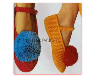 Women's Slipper Crochet Pattern Ballet Style Home Slipper PDF Crochet Pattern Instant Download
