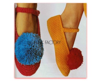 Women's Slipper Crochet Pattern Ballet Style Home Slipper PDF Crochet English Pattern