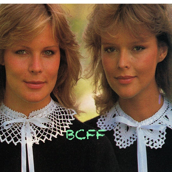 Modèle de col au crochet avec fil - Colliers en dentelle amovibles vintage pour femmes - Modèle de crochet PDF