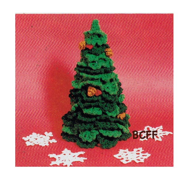 Christmas Tree Crochet Pattern Festive Xmas Tree with picot berries Vintage PDF Crochet Pattern