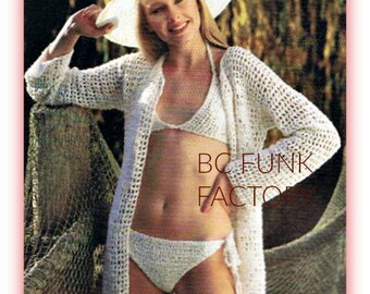 Bikini Crochet Pattern Women's Cover Up Crochet Ladies Sizes 8, 10, 12, 14 - PDF Crochet Pattern  Printable