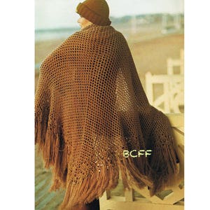 PDF Crochet Pattern Women's Shawl PDF Crochet Pattern Retro 1970's Shawl Wrap Pattern