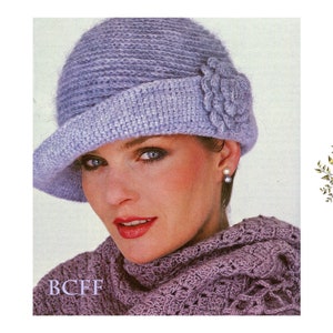 Crochet Pattern Womens Hat Pattern Vintage 70's Womens Cloche Hat Crochet Pattern PDF