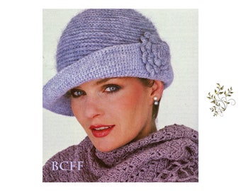 Crochet Pattern Womens Hat Pattern Vintage 70's Womens Cloche Hat Crochet Pattern PDF