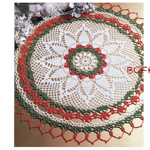 Christmas Doily Crochet Pattern - Vintage Thread Crochet Centerpiece Pineapples Pattern PDF Crochet Pattern