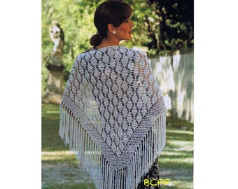 Vintage Shawl Crochet Pattern Pine Cone Motif Shawl - Ladies Wrap - PDF Crochet Pattern Instant Download on Etsy