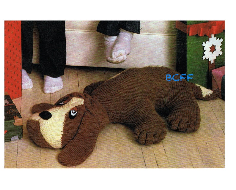 Dog Floor Pillow Knitting Pattern 1970's Vintage Stuffed Etsy