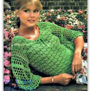 Women's Top Crochet Pattern Shell Lace Sweater Ladies summer top Vintage 70's Crochet  PDF Crochet Pattern