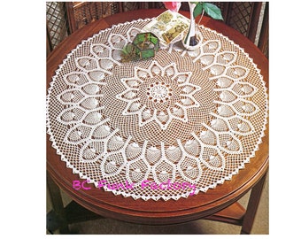 Crochet Pattern - Round Doily Crochet - Vintage Doily Thread Crochet Centrepiece -  PDF Crochet Pattern