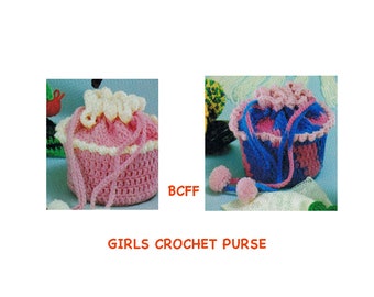 Crochet Bag Pattern Little Girls Draw String Crochet Bag PDF Crochet Pattern Instant Download