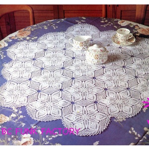 Pineapple Doily Crochet Pattern - Vintage Thread Crochet Centerpiece Table Cover - DIY Crochet - Crochet Pattern PDF